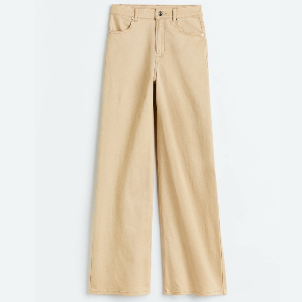 H&M DIVIDED WIDE-LEG TWILL PANTS SIZE 0